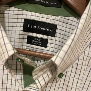 Paul Fredrick Dress Shirt 17x33 Classic Fit NWOT